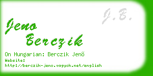 jeno berczik business card